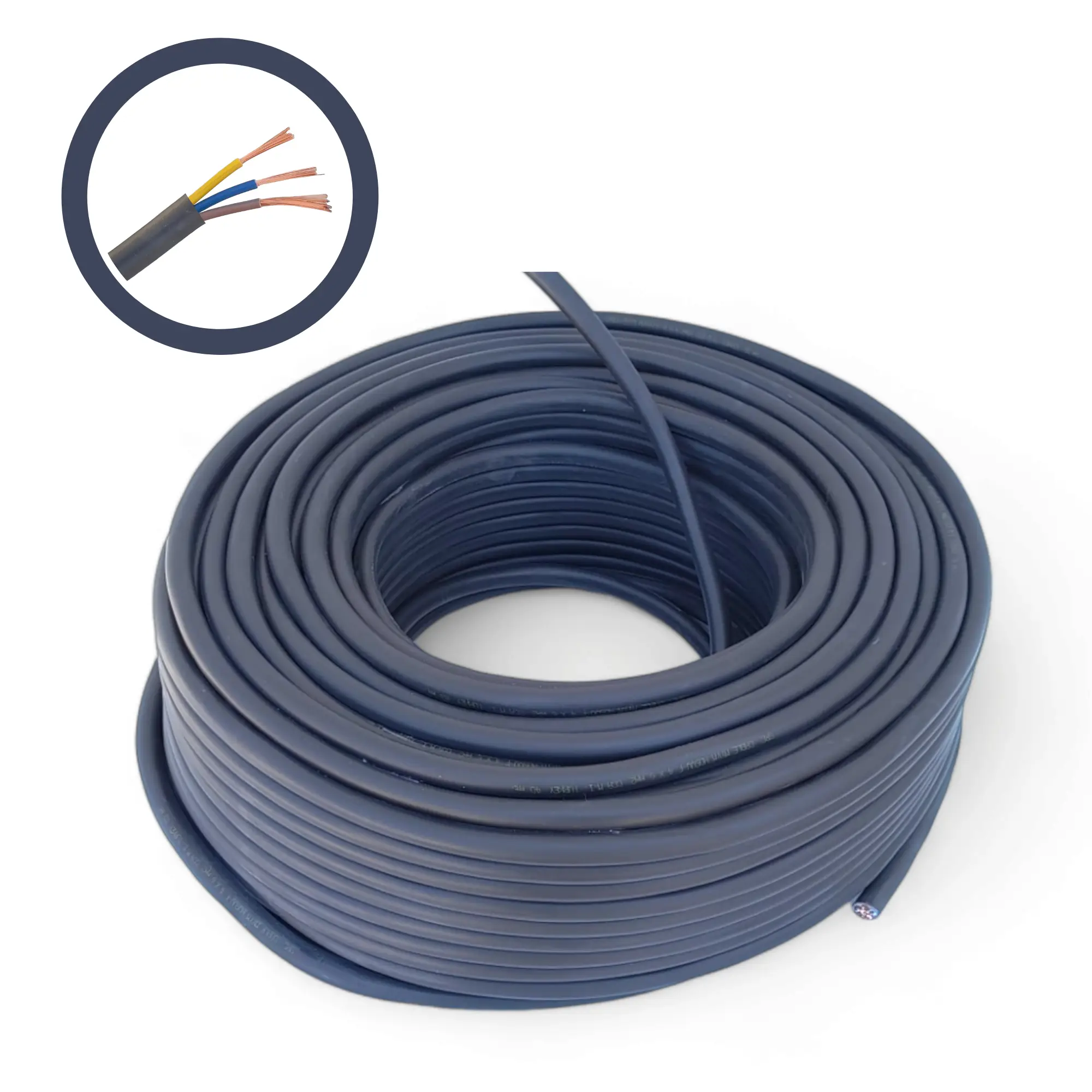 Cablu electric Premium 3x2.5 mm², 100 m, negru, MYYM / H05VV-F - COBI SMART®