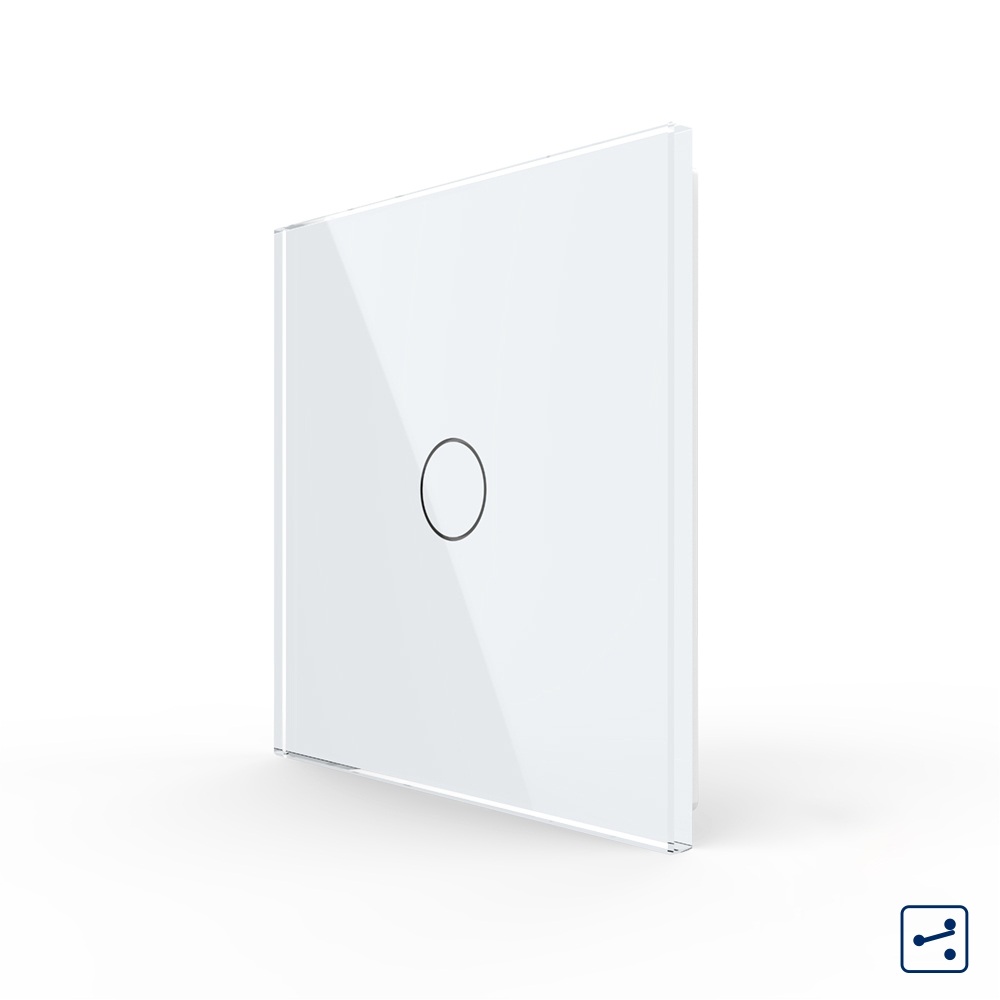 Intrerupator de lumina cu o singura atingere, panou sticla securizata alba, 100–240V, 10A - COBI SMART® - imagine 2