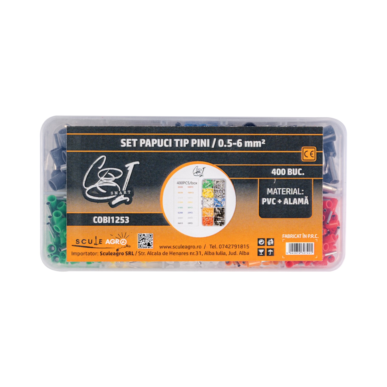 Set 400 terminale cu pini, 0.5-6 mm², PVC+alama, 8 dimensiuni diferite - COBI SMART® - imagine 7