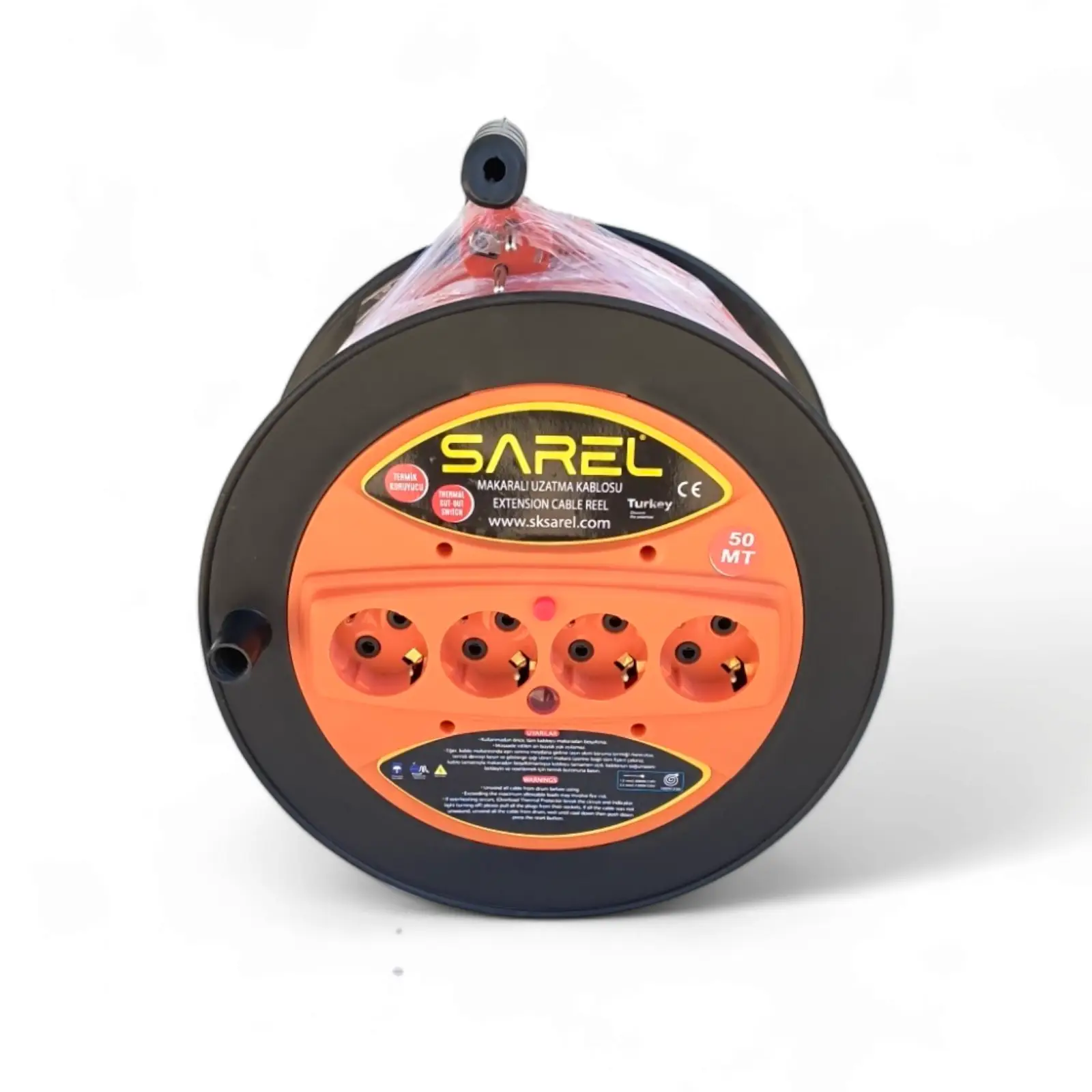 Prelungitor rola cu tambur 3x2.5 mm², 30 m, 4 prize, protectie la suprasarcina, maner transport ergonomic - COBI SMART® - imagine 15