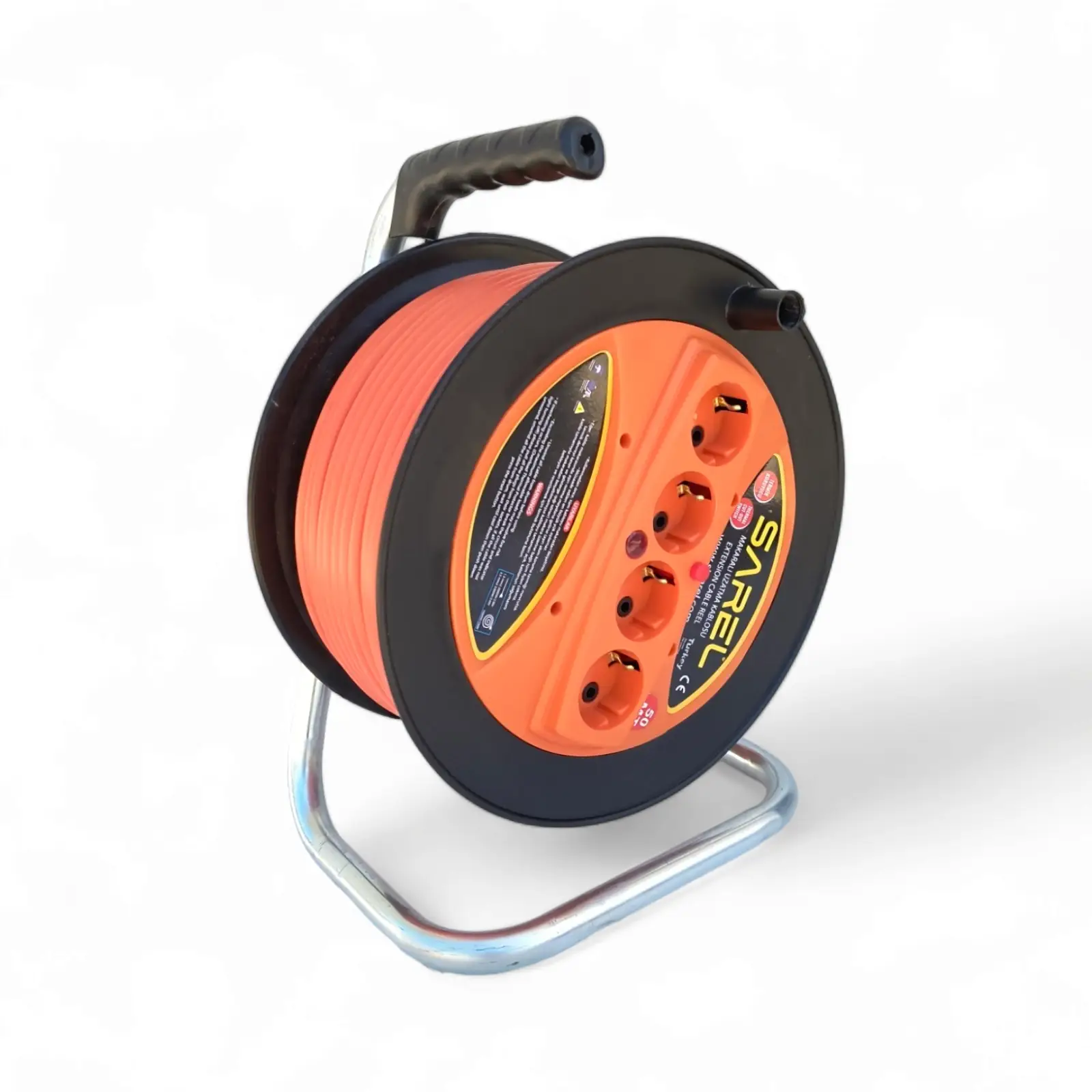 Prelungitor rola cu tambur 3x2.5 mm², 30 m, 4 prize, protectie la suprasarcina, maner transport ergonomic - COBI SMART® - imagine 14