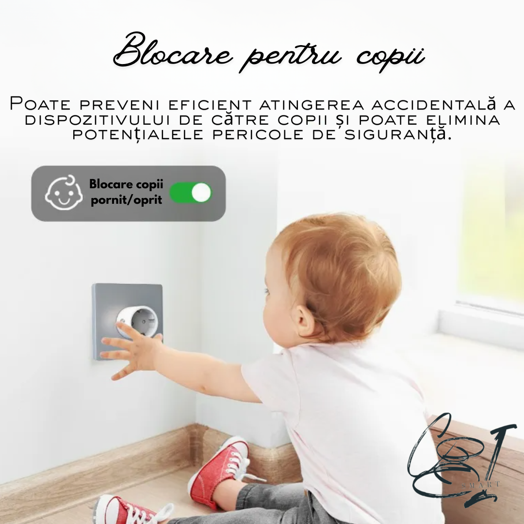 Set 5 x prize inteligente SMARTPLUG EA8 WiFi, 10A, 2500W, control Tuya, compatibile Google Assistant / Alexa, culoare alba - COBI SMART® - imagine 2