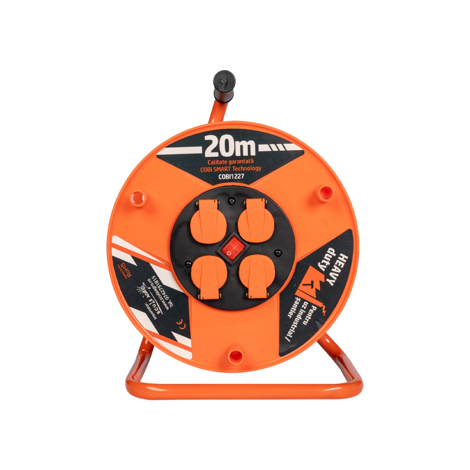Prelungitor rola cu tambur 3x2.5mm², 20 m, 4 prize Schuko - COBI SMART® - imagine 3