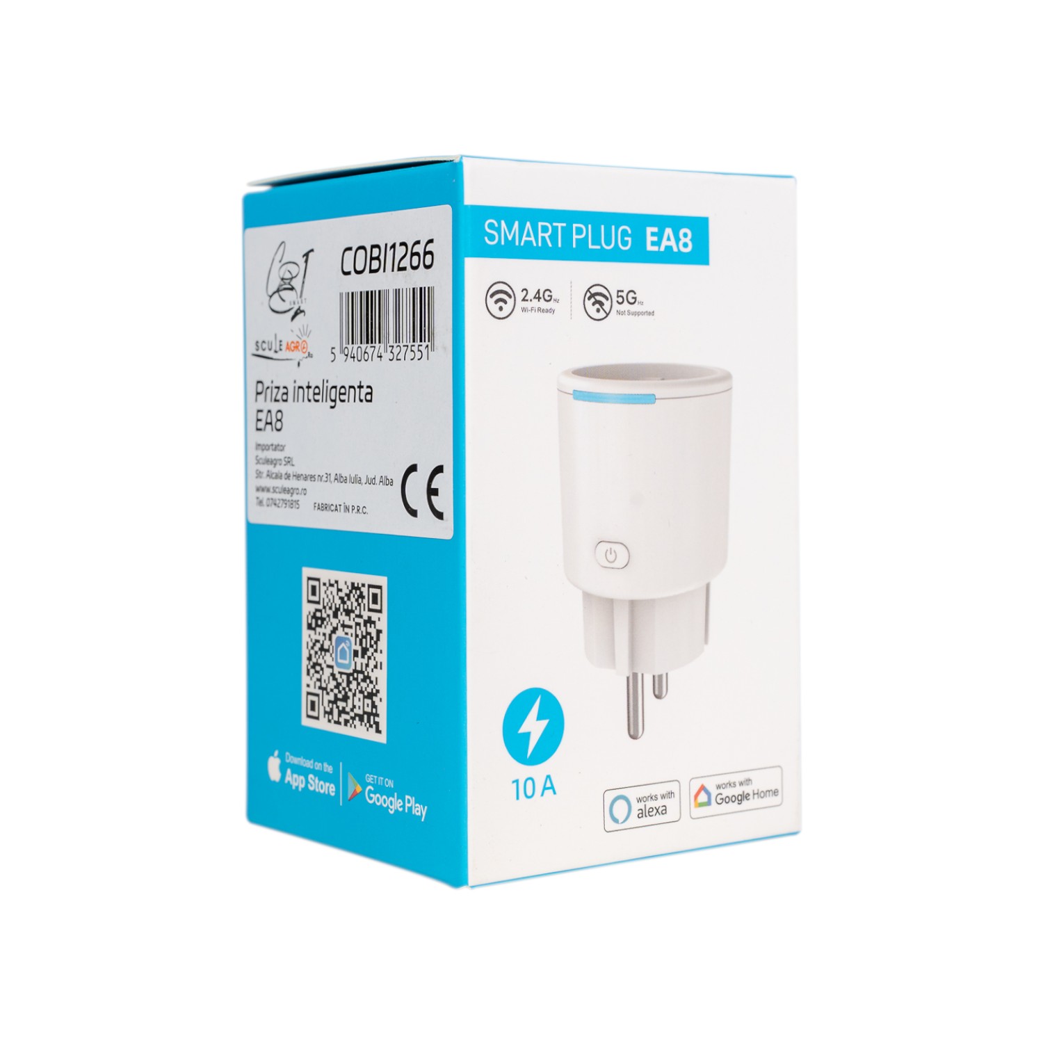 Priza inteligenta SMARTPLUG EA8 WiFi, 10A, 2500W, control Tuya, compatibila Google Assistant / Alexa, culoare alba - COBI SMART® - imagine 7