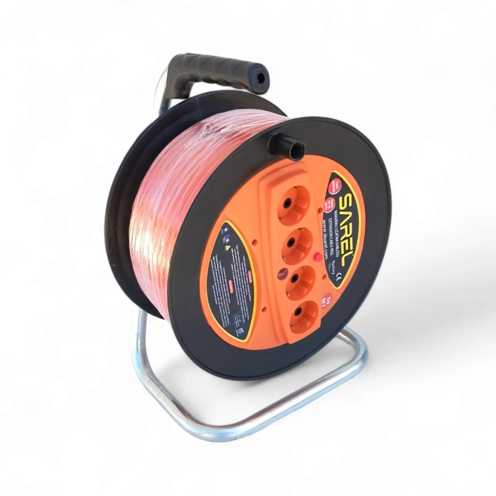 Prelungitor rola cu tambur 3x2.5 mm², 30 m, 4 prize, protectie la suprasarcina, maner transport ergonomic - COBI SMART® - imagine 10