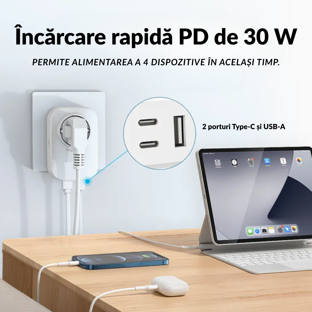 Set 6 x prize inteligente SMARTPLUG EA9 WiFi, 16A, 3680W, control Tuya, compatibila Google Assistant / Alexa, culoare alba - COBI SMART® - imagine 10