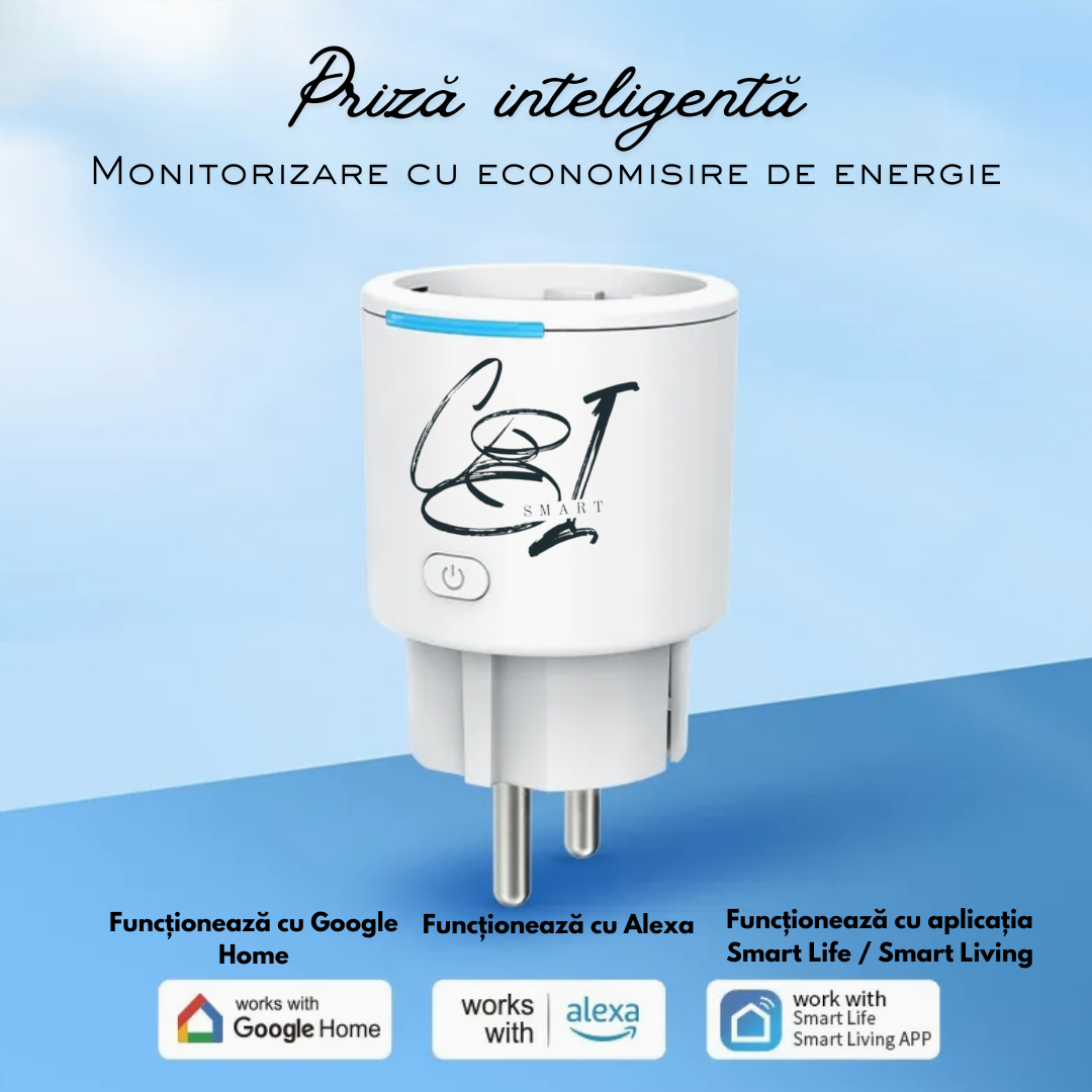 Priza inteligenta SMARTPLUG EA8 WiFi, 10A, 2500W, control Tuya, compatibila Google Assistant / Alexa, culoare alba - COBI SMART® - imagine 6
