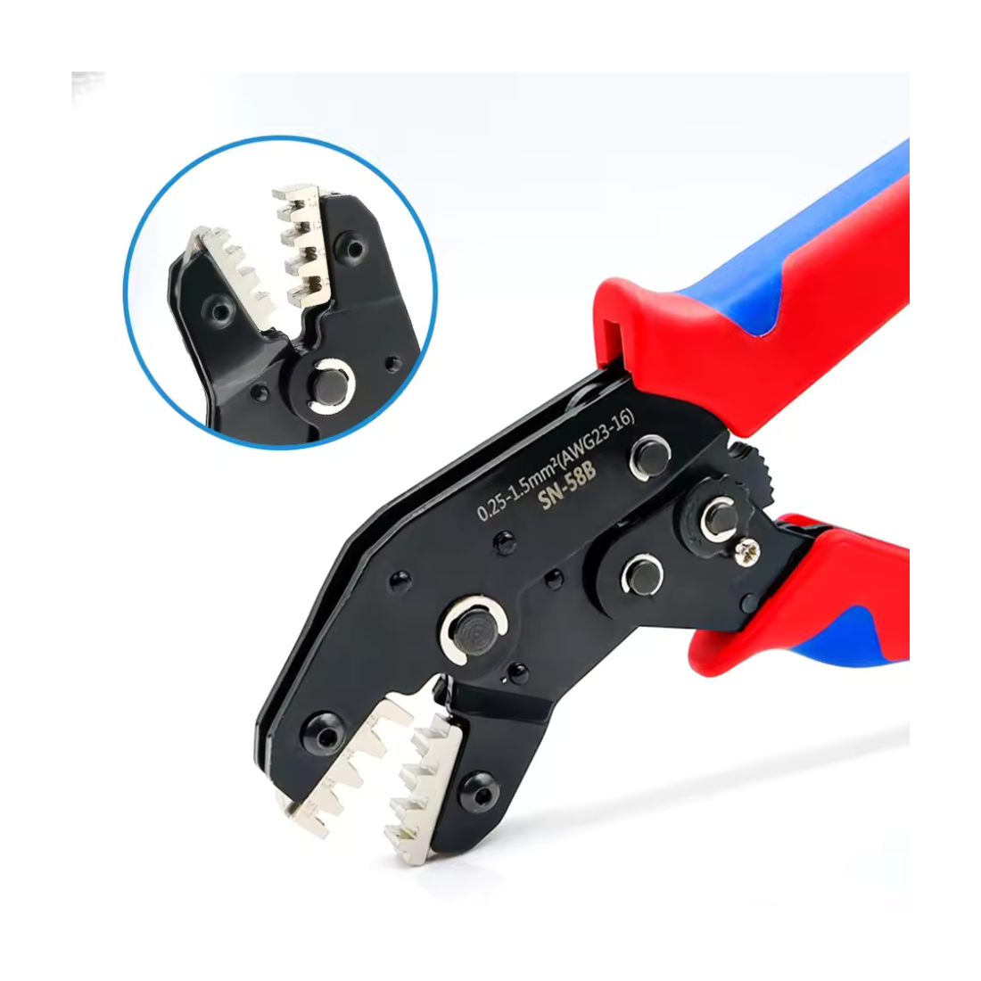 Cleste de sertizare pentru terminale izolate, fier nichel + otel carbon, 0.25-1.5 mm², include 600 conectori izolati - COBI SMART® - imagine 7