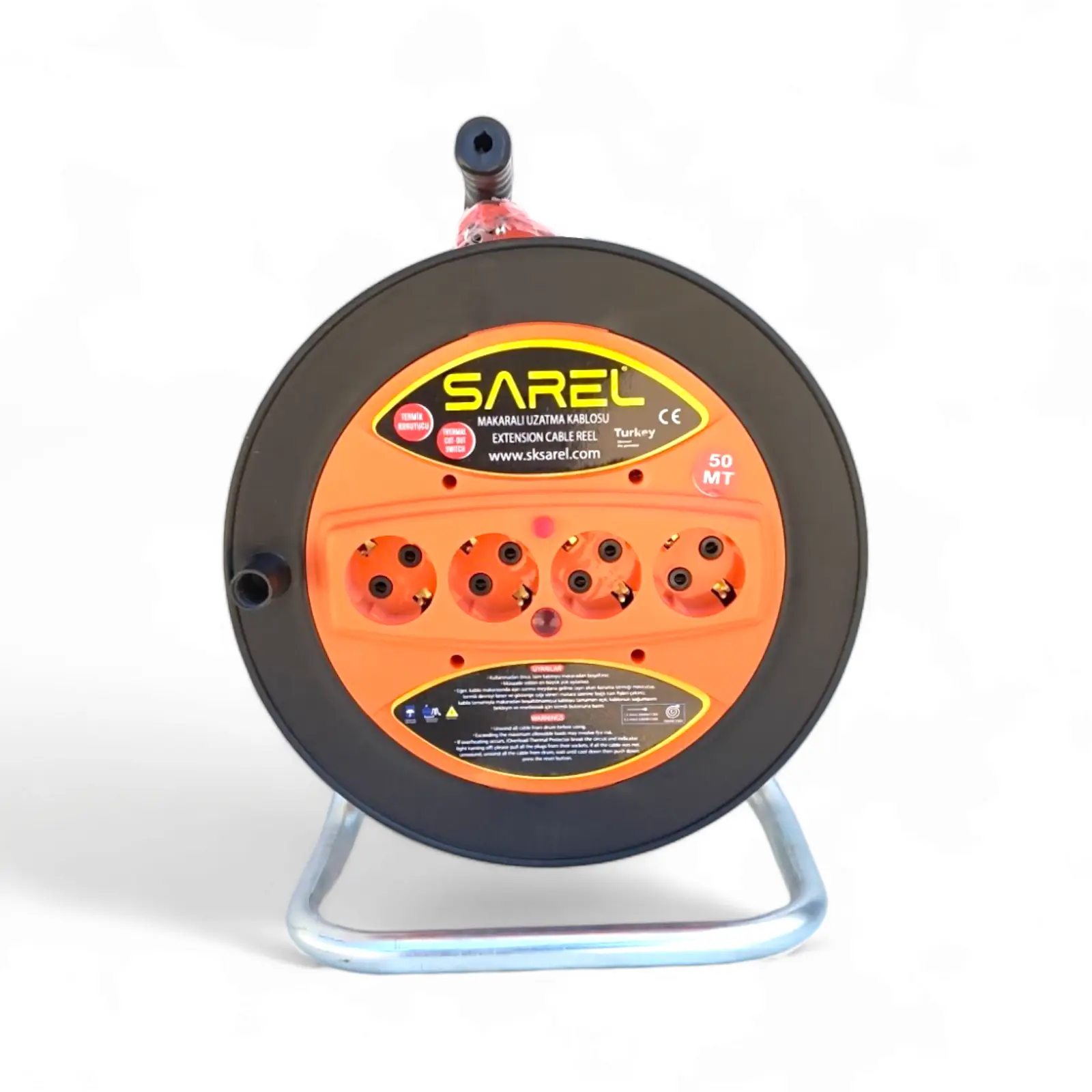 Prelungitor rola cu tambur 3x2.5 mm², 30 m, 4 prize, protectie la suprasarcina, maner transport ergonomic - COBI SMART® - imagine 16