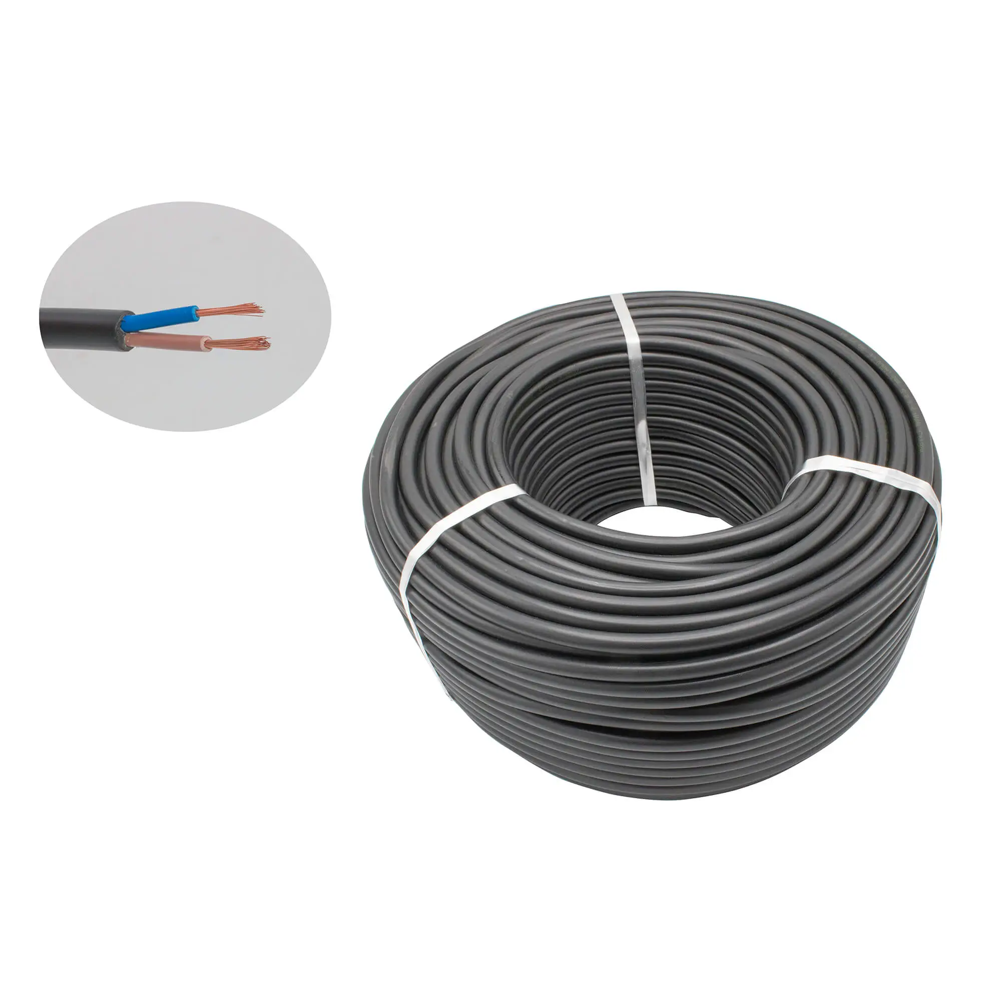 Cablu electric 2x2.5 mm², 50 m, negru, MYYM / H05VV-F - COBI SMART®