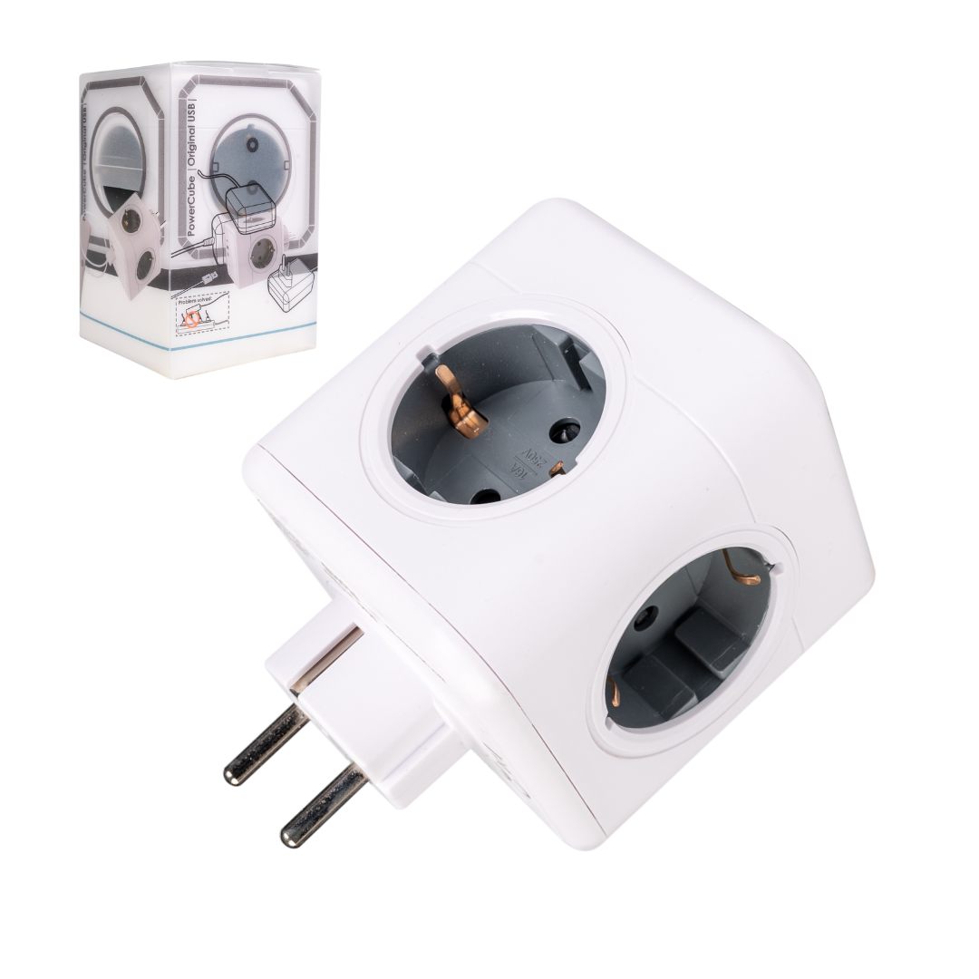 Priza cub 4 prize UE, 2x USB-A + 1x USB-C, 5V/3.1A, 220-250V, 16A, material PC ignifug - COBI SMART®