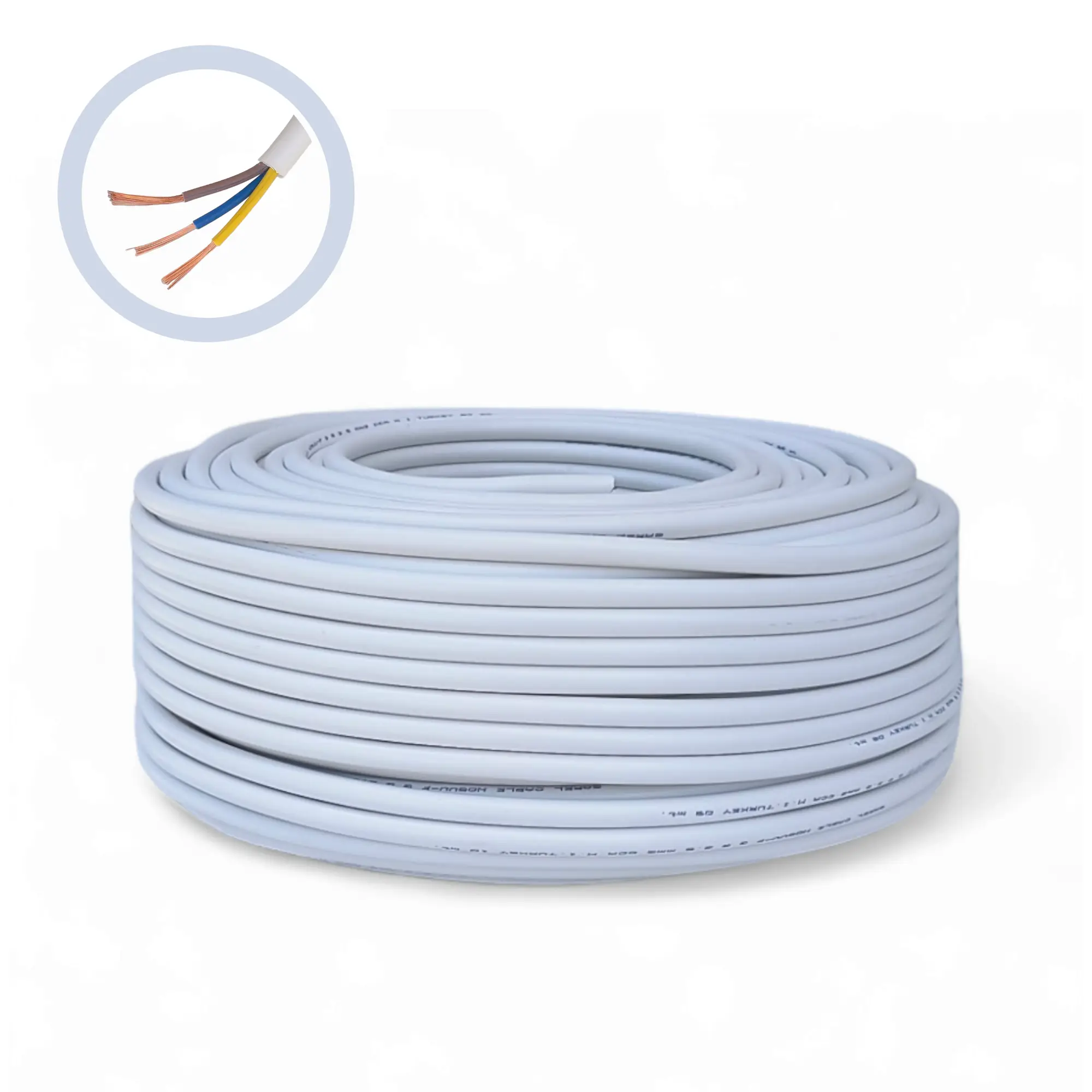 Cablu electric Premium 3x2.5 mm², 100 m, alb, MYYM / H05VV-F - COBI SMART®