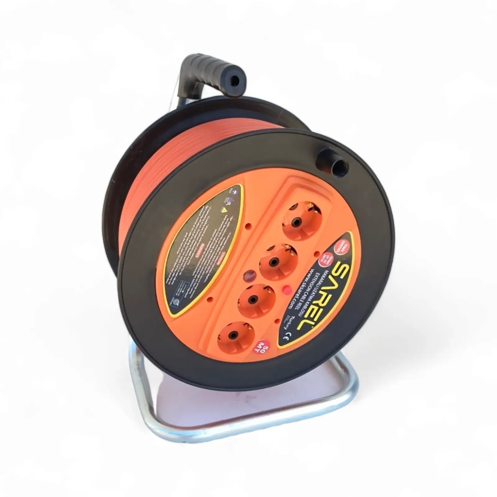 Prelungitor rola cu tambur 3x2.5 mm², 30 m, 4 prize, protectie la suprasarcina, maner transport ergonomic - COBI SMART® - imagine 9