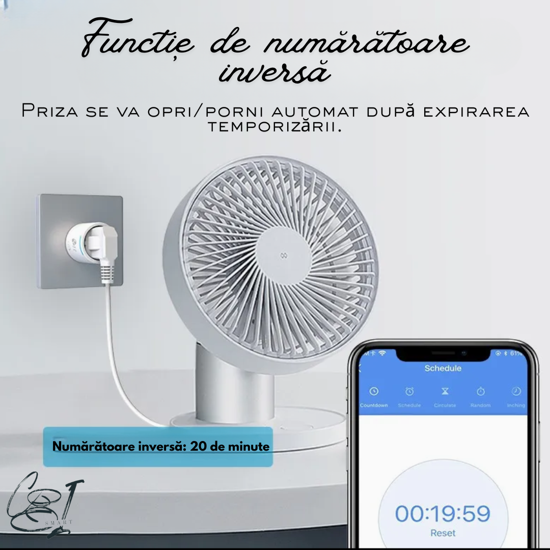 Priza inteligenta SMARTPLUG EA8 WiFi, 10A, 2500W, control Tuya, compatibila Google Assistant / Alexa, culoare alba - COBI SMART® - imagine 10